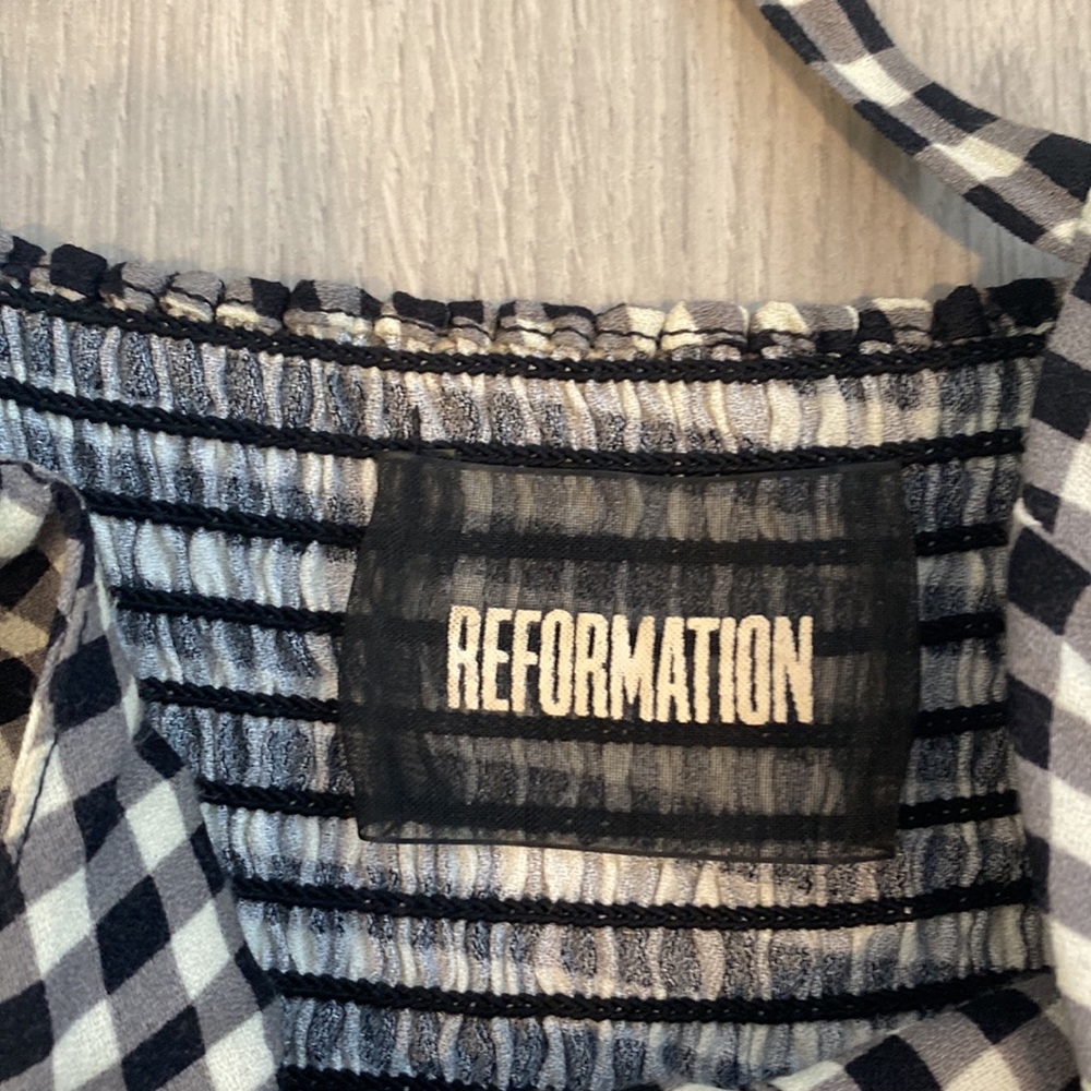 Reformation Checkered Babydoll Top - Picture 5 of 6